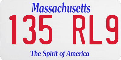 MA license plate 135RL9