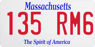 MA license plate 135RM6