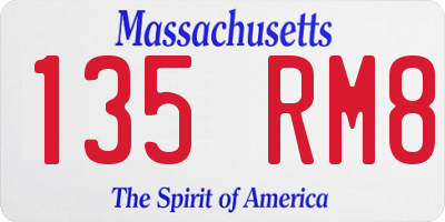 MA license plate 135RM8