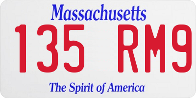 MA license plate 135RM9