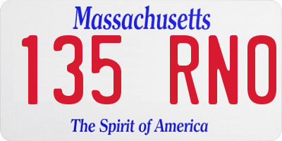 MA license plate 135RN0