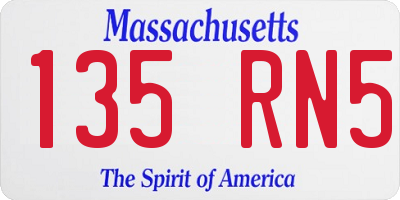 MA license plate 135RN5