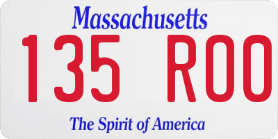 MA license plate 135RO0