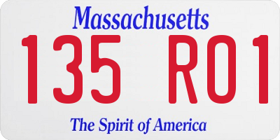MA license plate 135RO1