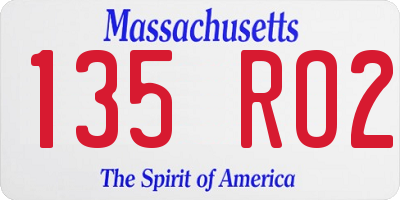MA license plate 135RO2