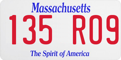 MA license plate 135RO9
