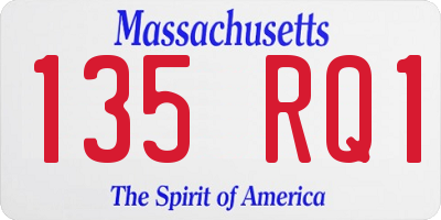 MA license plate 135RQ1