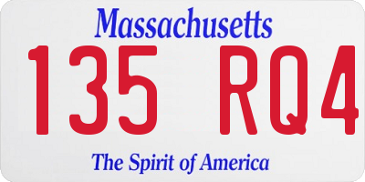 MA license plate 135RQ4