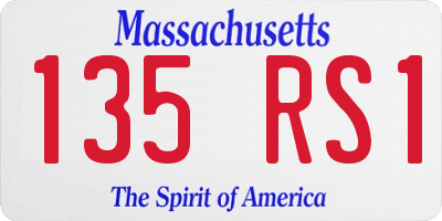 MA license plate 135RS1