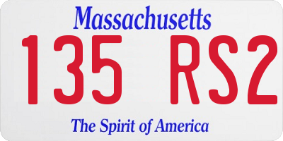 MA license plate 135RS2