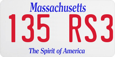 MA license plate 135RS3