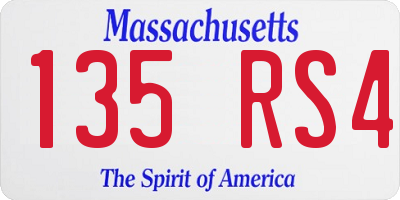 MA license plate 135RS4