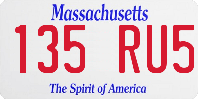 MA license plate 135RU5