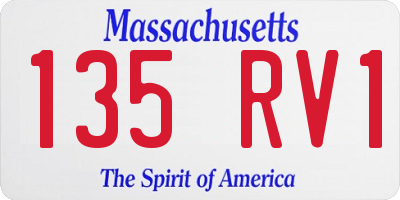 MA license plate 135RV1