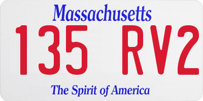 MA license plate 135RV2