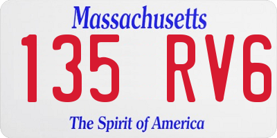 MA license plate 135RV6