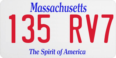 MA license plate 135RV7