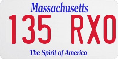 MA license plate 135RX0