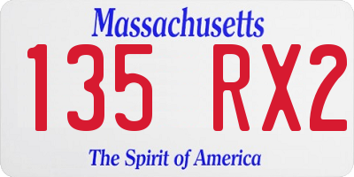 MA license plate 135RX2