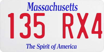 MA license plate 135RX4