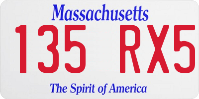 MA license plate 135RX5