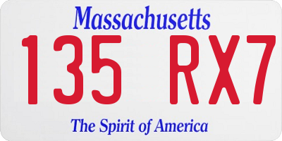 MA license plate 135RX7