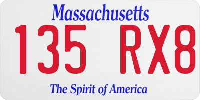 MA license plate 135RX8