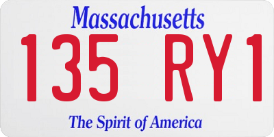 MA license plate 135RY1