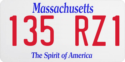 MA license plate 135RZ1