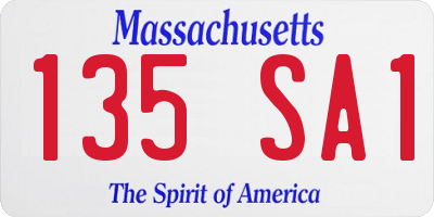 MA license plate 135SA1
