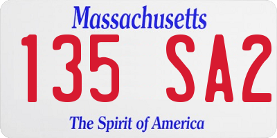 MA license plate 135SA2