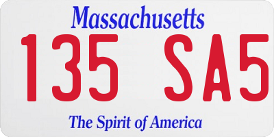 MA license plate 135SA5