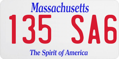 MA license plate 135SA6