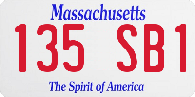 MA license plate 135SB1