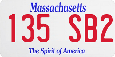 MA license plate 135SB2