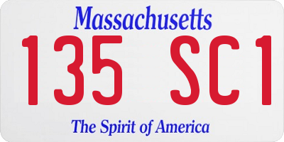 MA license plate 135SC1