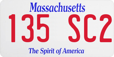 MA license plate 135SC2