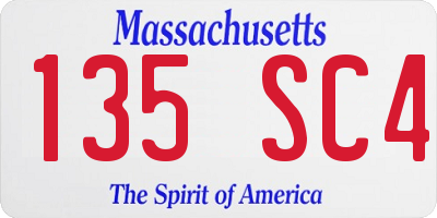 MA license plate 135SC4