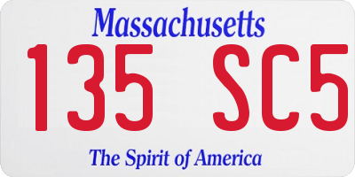 MA license plate 135SC5