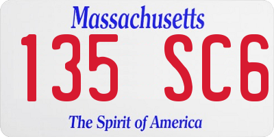 MA license plate 135SC6