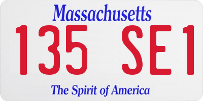 MA license plate 135SE1