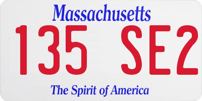 MA license plate 135SE2