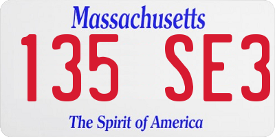 MA license plate 135SE3