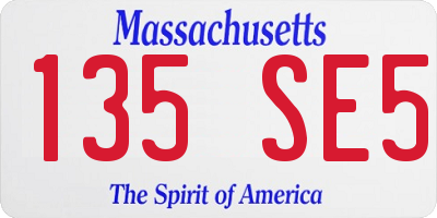 MA license plate 135SE5
