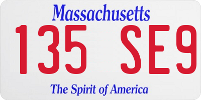 MA license plate 135SE9