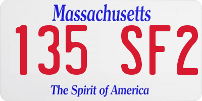 MA license plate 135SF2