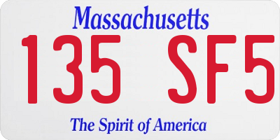 MA license plate 135SF5