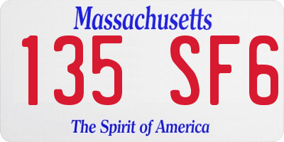 MA license plate 135SF6