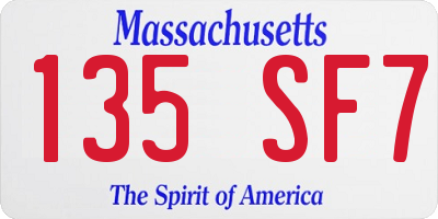 MA license plate 135SF7