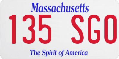 MA license plate 135SG0